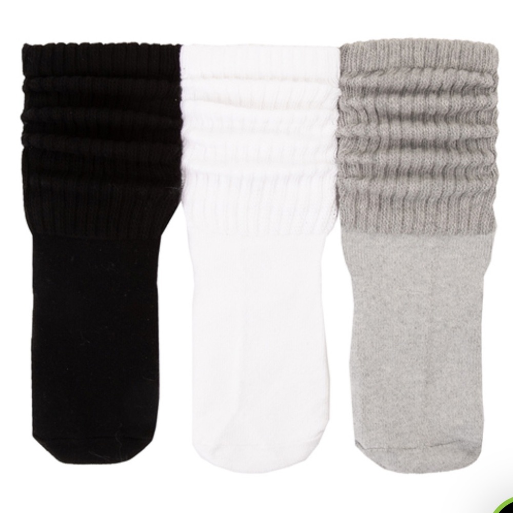 NEW Journeys Womens Slouch Socks 3 Pack - Black / White / Grey shoe 4-10